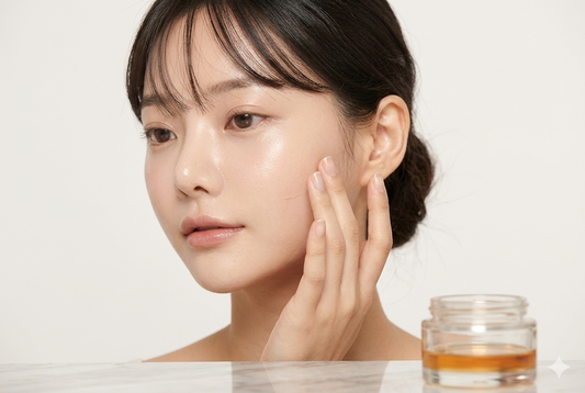 セラミド配合スキンケアで保湿ケアを行うイメージ